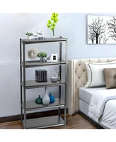 Slickblue 4-Tier Adjustable Storage Shelf Rack Modern Bookcase Display Stand and Storage Tower