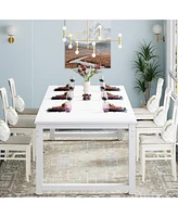Tribesigns 78.7"x39.4" Dining Table, Industrial Kitchen Table for 8-10 Person, Rectangular Dinner Table for Dining Room Kitchen Living Room, with Heav