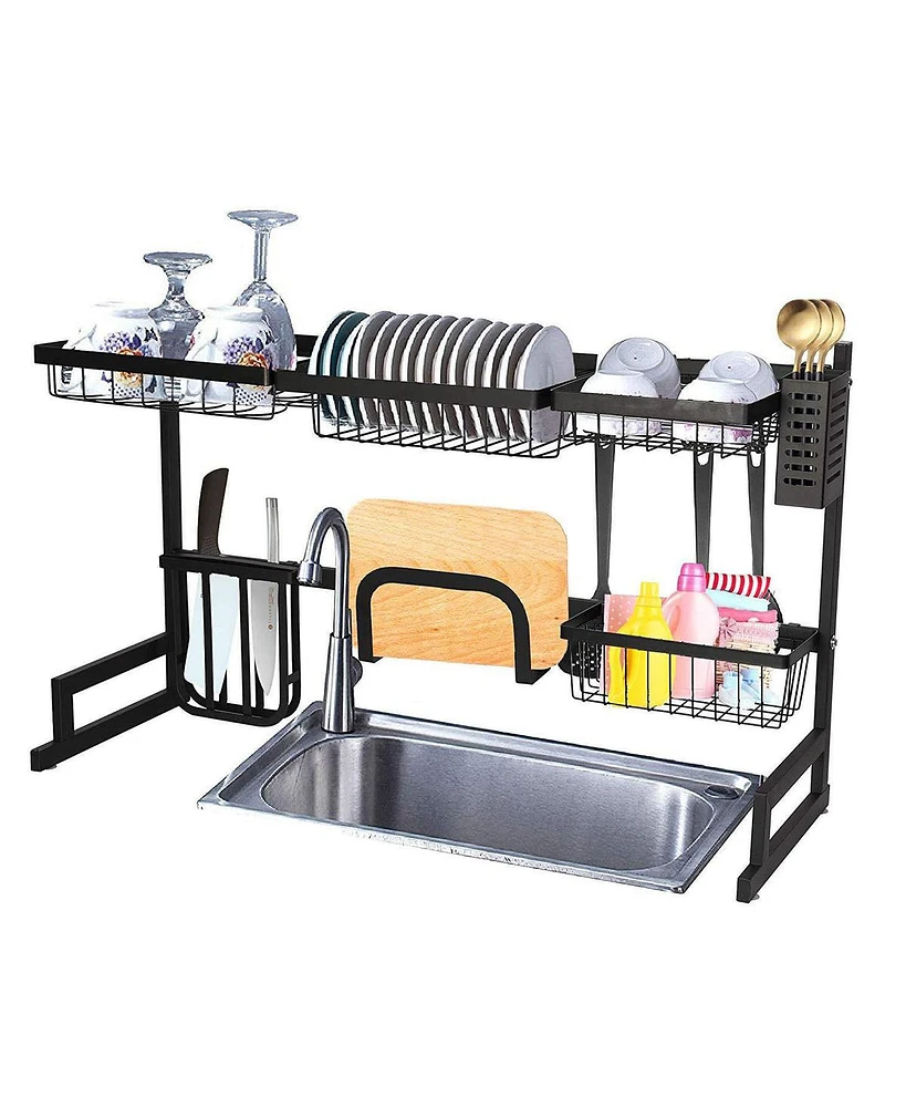 Slickblue Over-the-Sink Dish Drying Rack for Efficient Kitchen Space Utilization