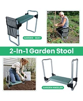 Slickblue Widened Upgrade Foldable Garden Kneeler Bench and Seat Stool for Comfortable Gardening