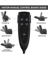 Grey Cat-proof Leather Dual Motor Infinite Position Up to 350 Lbs Power Lift Recliner Chair with Power-Remote, Heat Massage and Heavy Duty Motion Mech