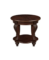 Living Room Coffee Table Set, Coffee Table & Two End Side Table 3-Piece Set for Office, Living Room, Apartment, Small Space, Easy Assembly, Cherry