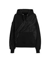 Nocturne Women's Hooded Sweatshirt with Taffeta Drape Detail