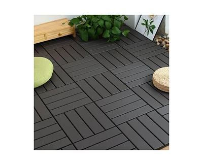 Streamdale Furniture Plastic Interlocking Deck Tiles, 44 Pack 12"x12" Waterproof Patio Deck Tiles for Outdoor, Poolside, Balcony, Backyard