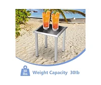 gaomon Outdoor Patio Chaise Lounge Set of 3, Rocking Lounge Chairs with Arm, Headrests Side Table, Beach Sunbathing Lawn Iron Chairs for Outside, Back
