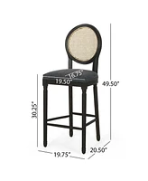 The Pop Home Set of 2 Rattan Counter Height Bar Stool with Upholstered Seat-The Pop Home