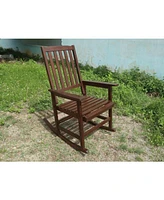 Acacia Indoor Rocking Chair, Outdoor Solid Wood Patio Furniture New Style Brown