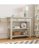 Streamdale Furniture Retro Console Table with Drawer and Two Sturdy Shelves for Entryway, Living Room (Gray Wash)