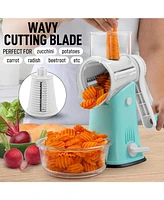 Rotary Cheese Grater with 5 Interchangeable Stainless Steel Blades