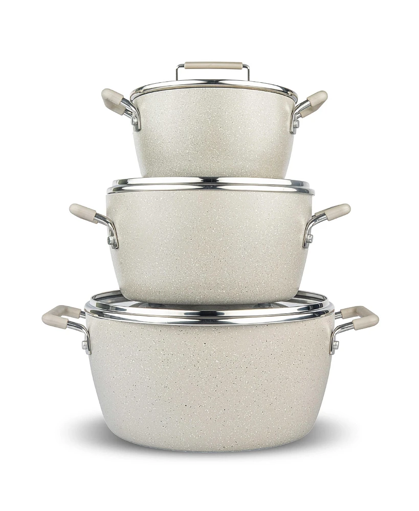 Granitestone Desert Collection 6-Piece Nonstick Nesting Stock Pots Set