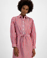 Tommy Hilfiger Women's Cotton Striped Shirtdress