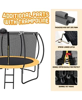 Streamdale Furniture 12 Ft Pumpking Trampoline Inside Safety Net With Basketball Hoop