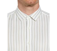 Perry Ellis Men's Long Sleeve Button-Front Yarn Dyed Striped Shirt