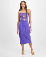 Miken Juniors' Shell-Trim Dress Swim Cover-Up, Exclusively at Macy's