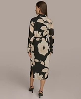 Donna Karan New York Women's Floral-Print Shirtdress