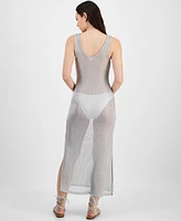 Miken Juniors' Metallic Mesh Tank Dress Cover-Up, Exclusively at Macy's