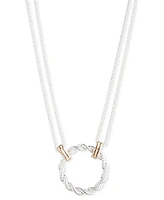 Lauren Ralph Lauren Rope Circle Double Chain Pendant Necklace, 16" + 3" extender