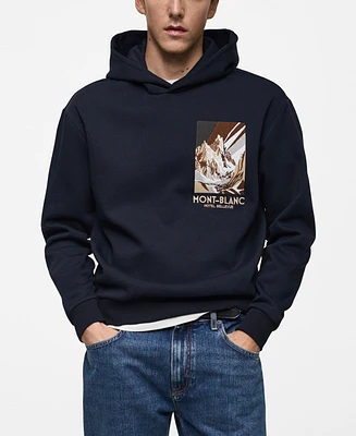 Mango Men's Printed Cotton Sweatshirt