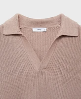 Mango Men's Knit Polo-Collar Sweater