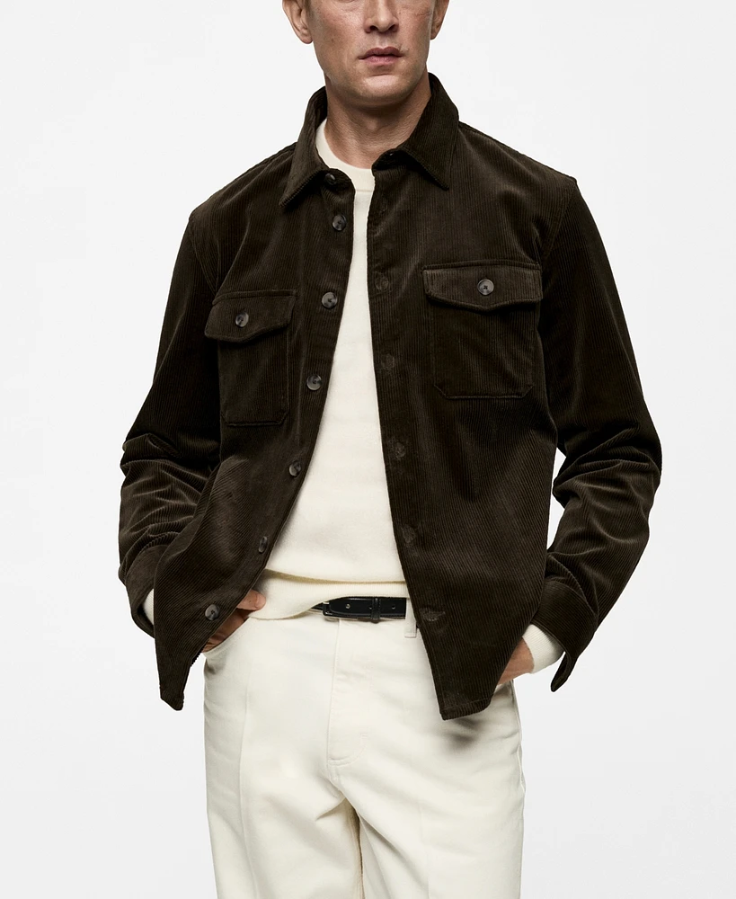 Mango Men's Corduroy Pockets Overshirt