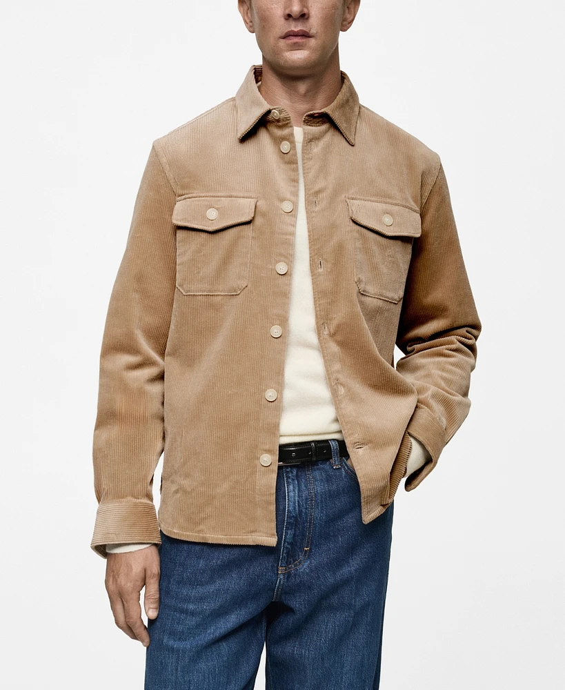 Mango Men's Corduroy Pockets Overshirt