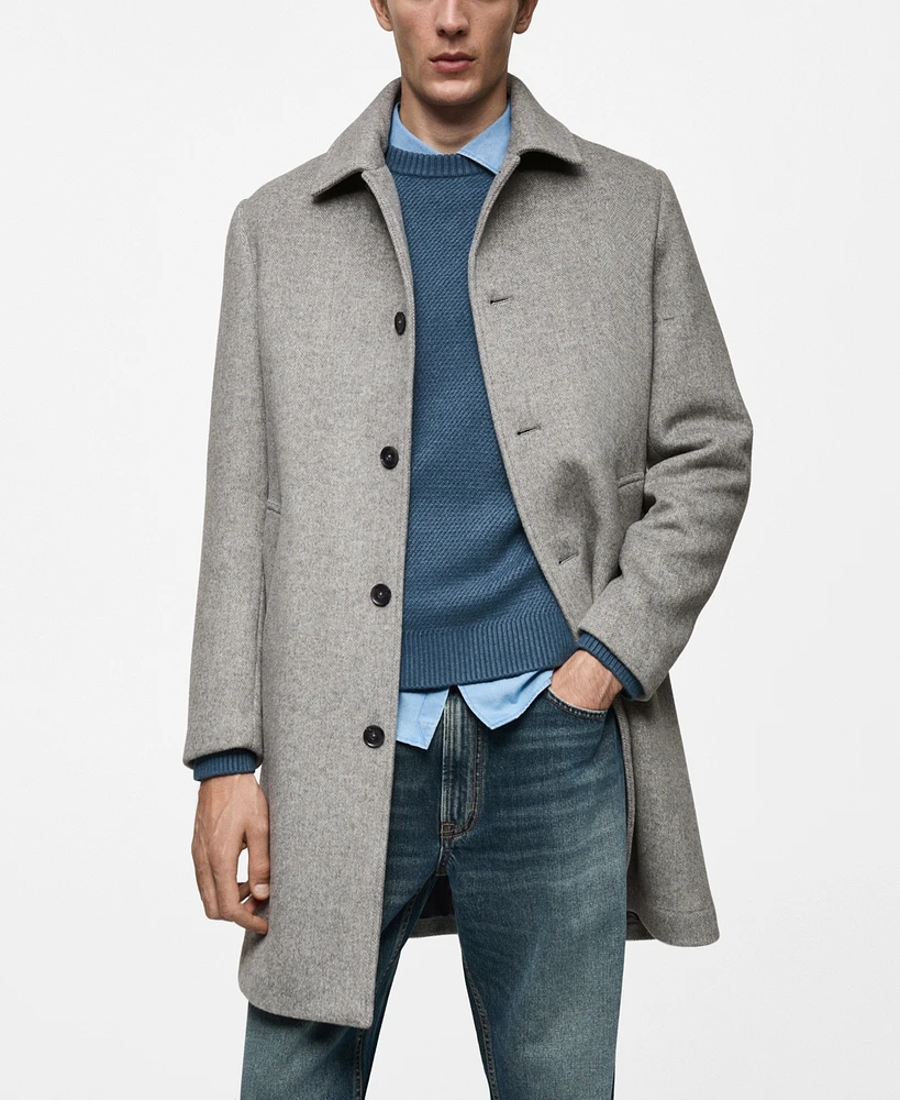 Mango Men's Eu Regular-Fit Wool Coat