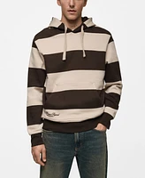 Mango Men's Striped Hooded Sweatshirt