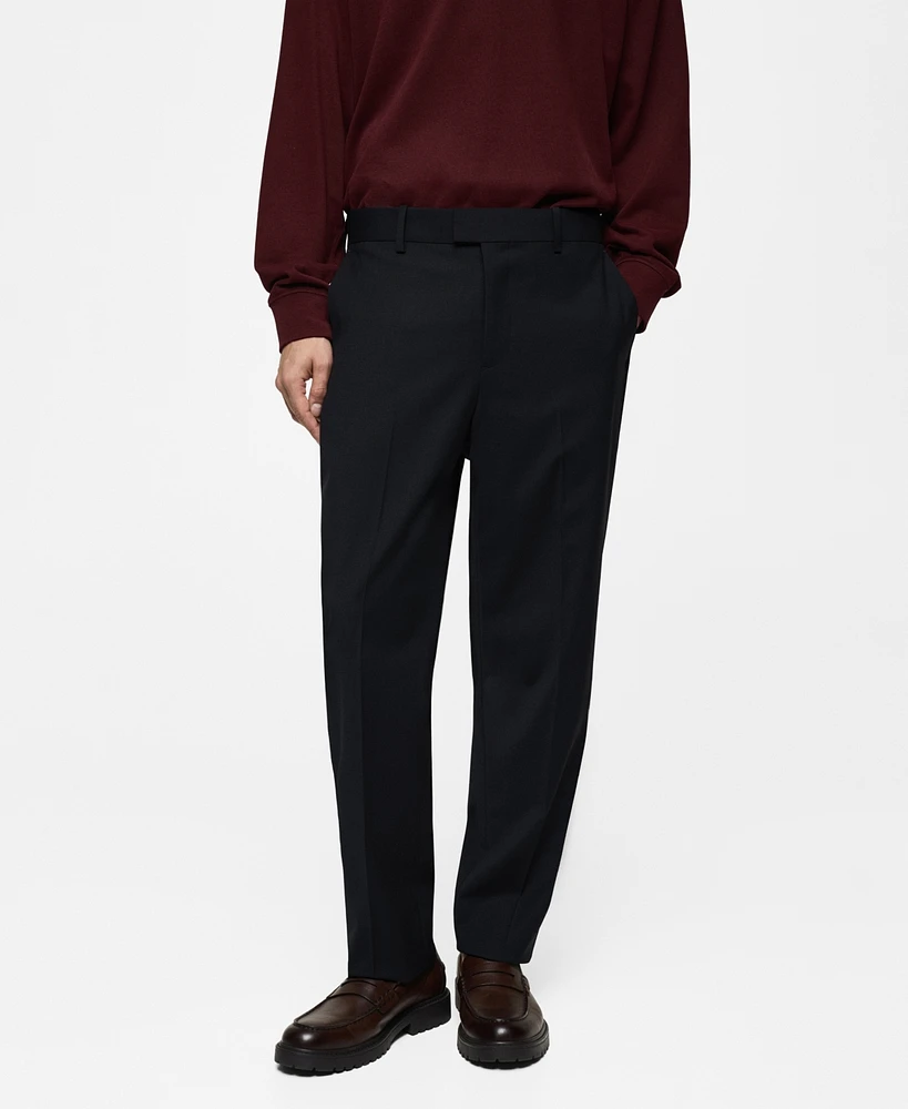 Mango Men's Regular-Fit Wool-Blend Suit Pants