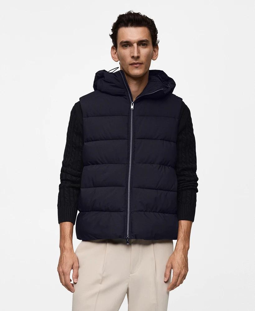 Mango Men's Water-Repellent Quilted Vest