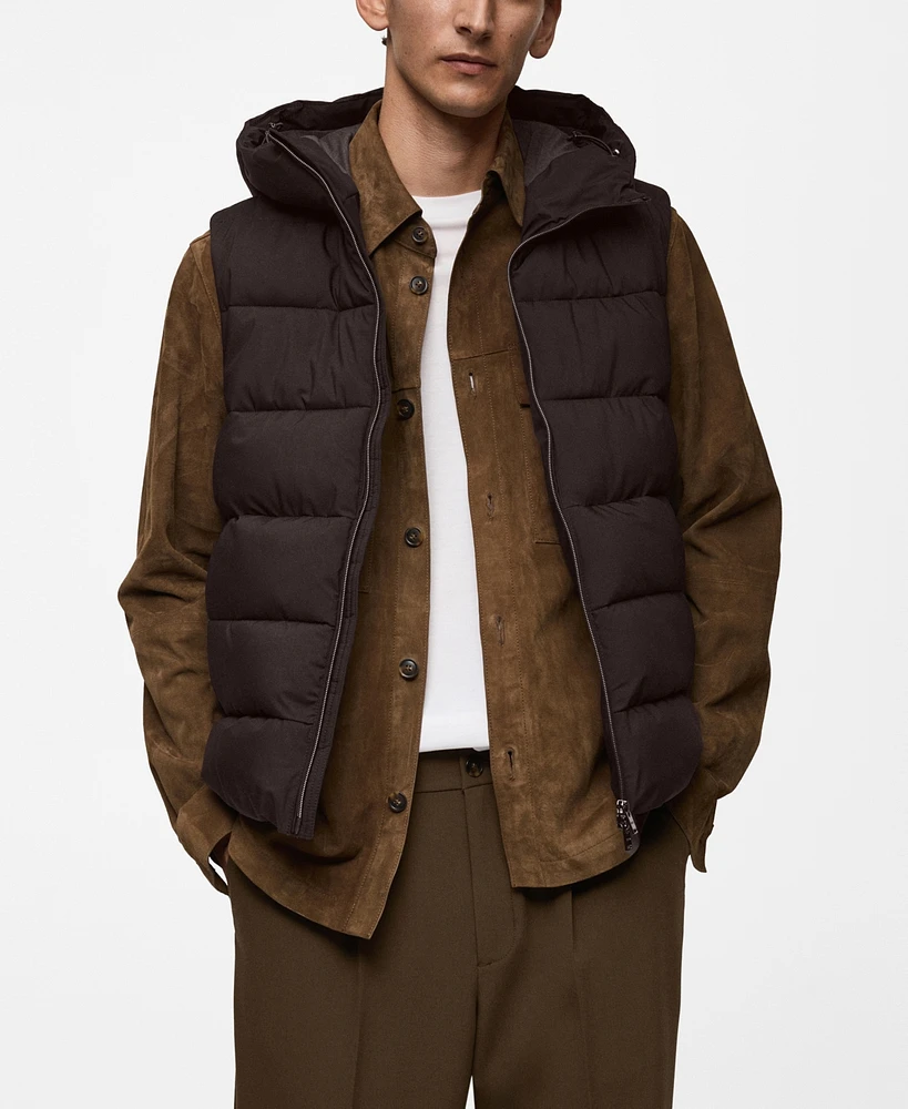 Mango Men's Water-Repellent Quilted Vest