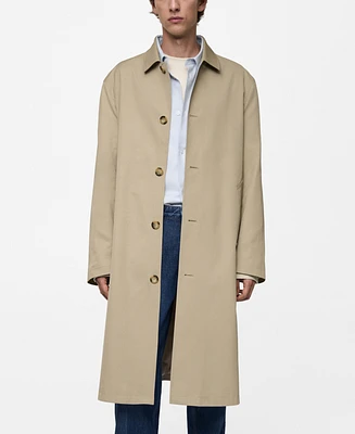 Mango Men's Relaxed-Fit Water-Repellent Trench Coat