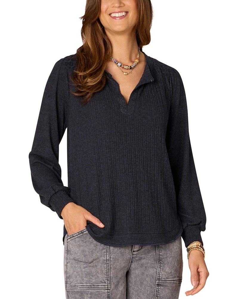 Democracy Women's Smocked-Trim Blouse