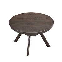 47.24''Round Rubber Wood Dining Table for 4-6 with Wooden Trestle Pedestal Base,Modern Kitchen Wooden Table Dinner Table for Dining Room, Living Room