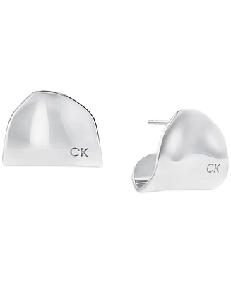 Calvin Klein Stainless Steel Elongated Curved Drop Earrings