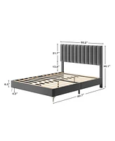 gaomon Queen Size Bed Frame with Adjustable Headboard