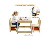 gaomon Kids Table and Chair Set, 4 in 1 Children Activity Table w/Storage, Removable Tabletop, Blackboard, 3-Piece Toddler Furniture Set for Art, Craf