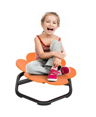 Qaba Sensory Spinning Chair, Flower Shaped Kids Swivel Chair for Autism