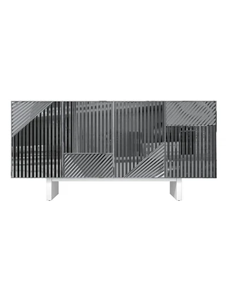 Boyel Living Modern Sideboard Stainless Steel 4 Door Storage Cabinet