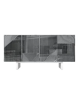 Boyel Living Modern Sideboard Stainless Steel 4 Door Storage Cabinet