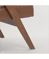 wooden leg leisure chair with handrails, cushions.uitable for living room, bedroom, study and other occasions, set of 1