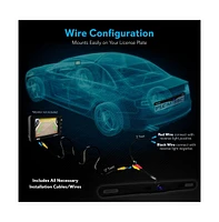 Pyle License Plate Car Rearview Backup Camera - Waterproof, 170° Viewing Angle, Built-In Distance Lines, Ip-68 (PLCM18BC)