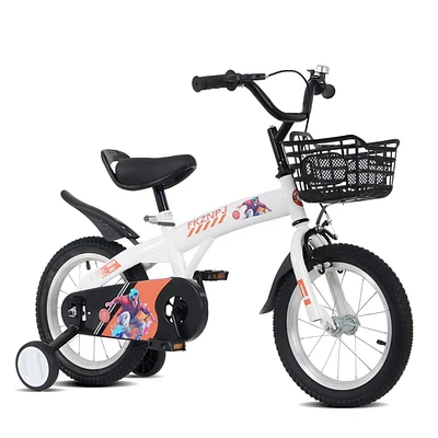 16 inch sporty kids bike with training wheels and stand Adjustable saddle Suitable for aged 4-8 years Height 41-46 inches
