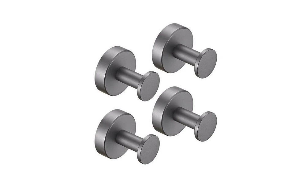 Slickblue Wall Hanging Coat Hooks with Screws Gun Grey Towel Hooks, 4-Pack for Entryway and Shoe Cabinet Organization