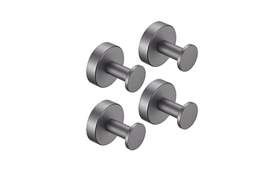 Slickblue Wall Hanging Coat Hooks with Screws Gun Grey Towel Hooks, 4-Pack for Entryway and Shoe Cabinet Organization