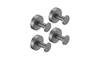 Slickblue Wall Hanging Coat Hooks with Screws Gun Grey Towel Hooks, 4-Pack for Entryway and Shoe Cabinet Organization