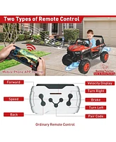 Slickblue 12V Ride-On Car for Kids - 2-Seater Electric Truck with Remote, Bluetooth, Usb, and Led Lights