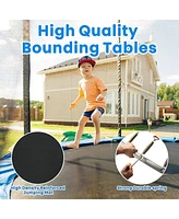 Slickblue 8FT Trampoline with Safety Enclosure Net and Ladder Durable Outdoor Bounding Table for Kids