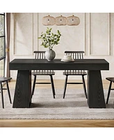 Tribesigns 55-Inch Dining Table for 4-6, Rectangular Room with Sturdy Legs, Wood Kitchen Dinner Table, Farmhouse