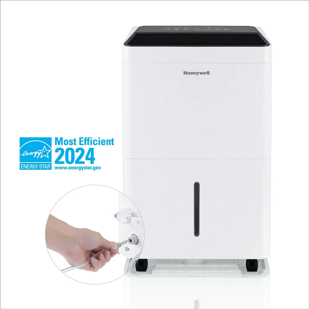 Honeywell 2024 New! 50-Pint Energy Star Smart Dehumidifier with WiFi and Built-in Pump for 4,000 Sq Ft – Laundry Mode, Auto-Comfort Mode & Ther