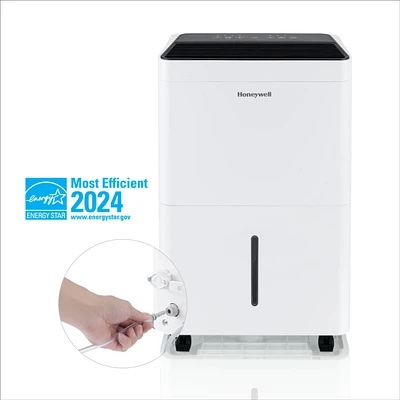 Honeywell 2024 New! 50-Pint Energy Star Smart Dehumidifier with WiFi and Built-in Pump for 4,000 Sq Ft – Laundry Mode, Auto-Comfort Mode & Ther